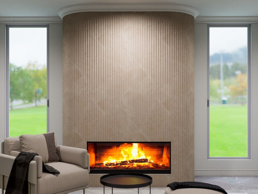 Cloud Brown Ripple on fireplace