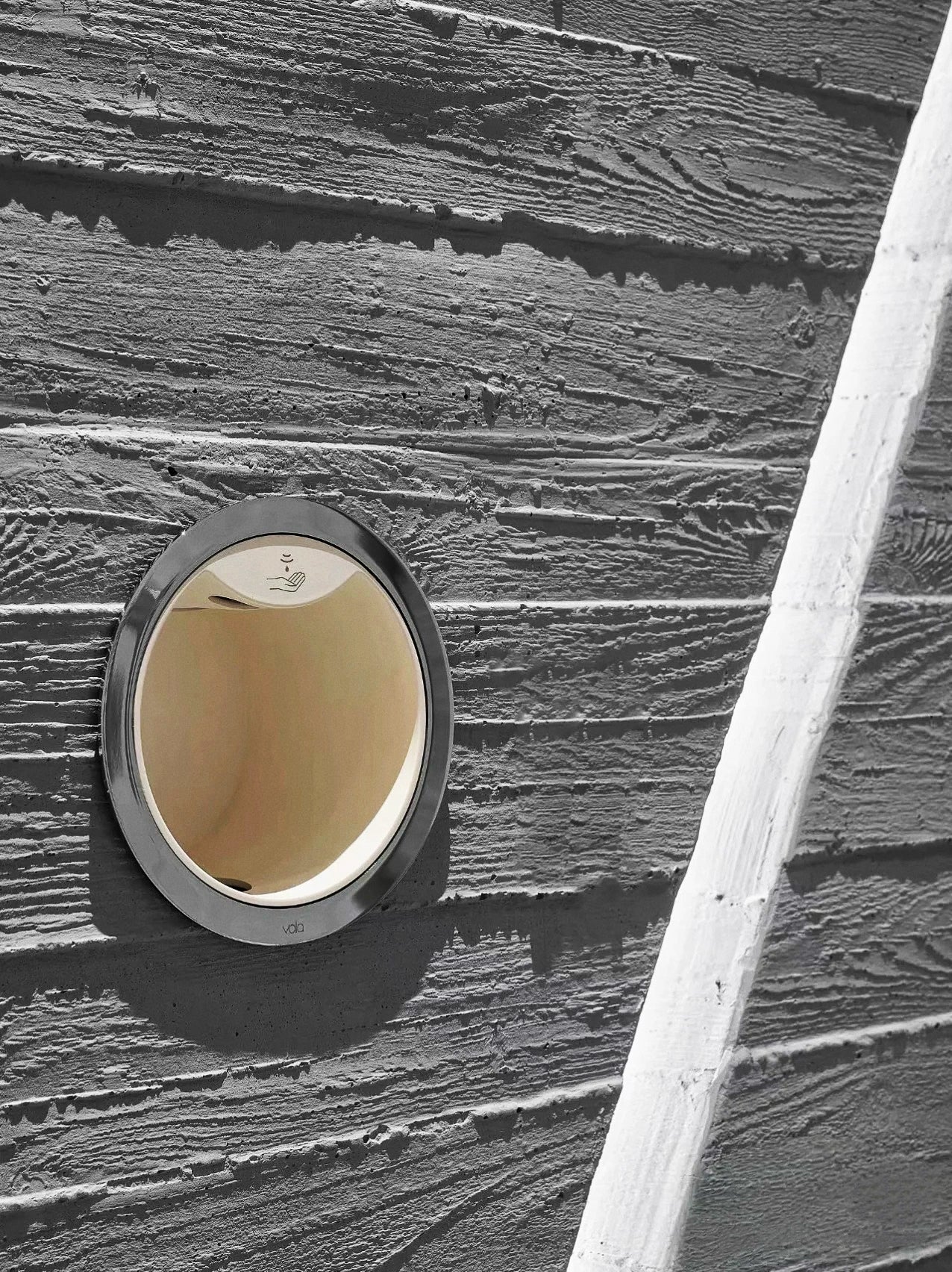 concrete panel on vanity area