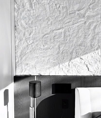 White structured rock panel for bedroom