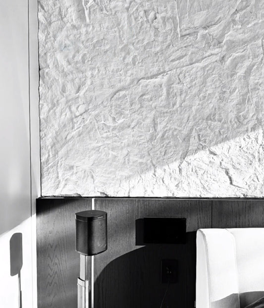White structured rock panel for bedroom